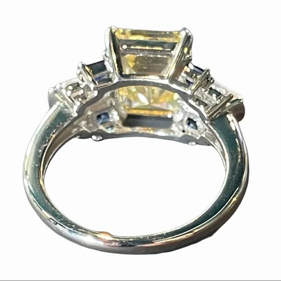 Art Deco Sapphire Diamond 925 Silver Ring The Litsa